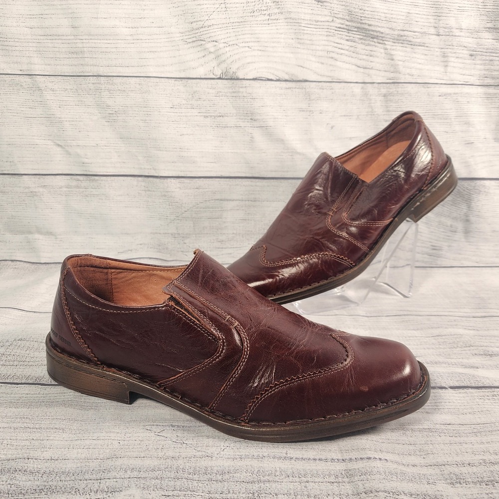 Josef Seibel Douglas Slip On Loafers Mens 44 (10.5 US) Antique Brown Leather